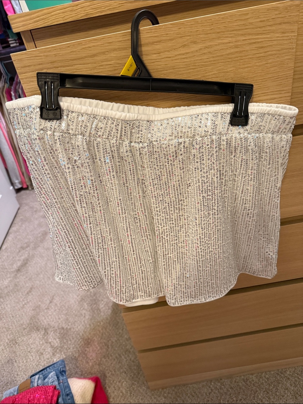SHEIN silver sequin shorts